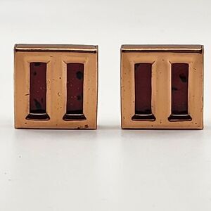 Vintage MCM Signed Matisse Red Enamel Modernist Clip On Earrings.